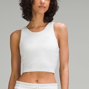 Lululemon Ribbed Softstreme Cropped Tank Top! Light Vapor NWT